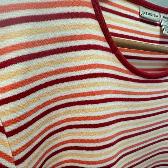 St. John's Bay Red and White Fitted Short Sleeve T-Shirt - Picture 4 of 7